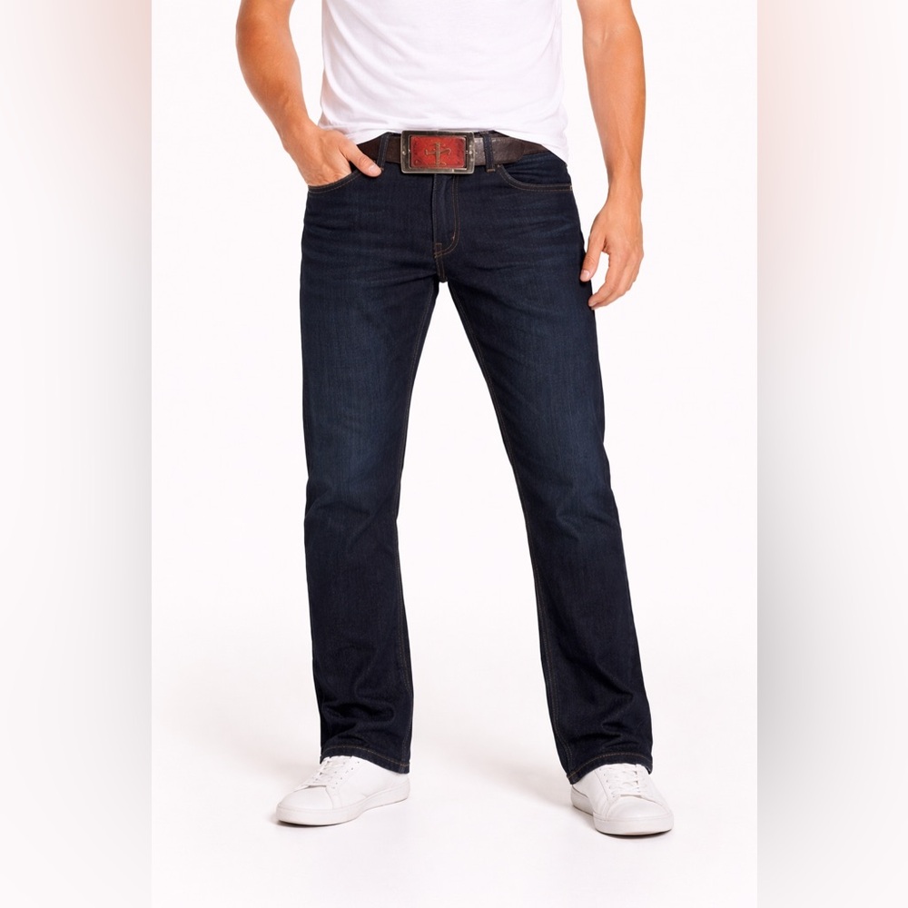 Abercrombie & Fitch Men's Dark Indigo Straight Jeans